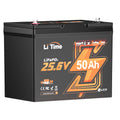 Batteria LiTime 25.6V 50Ah nera compatta