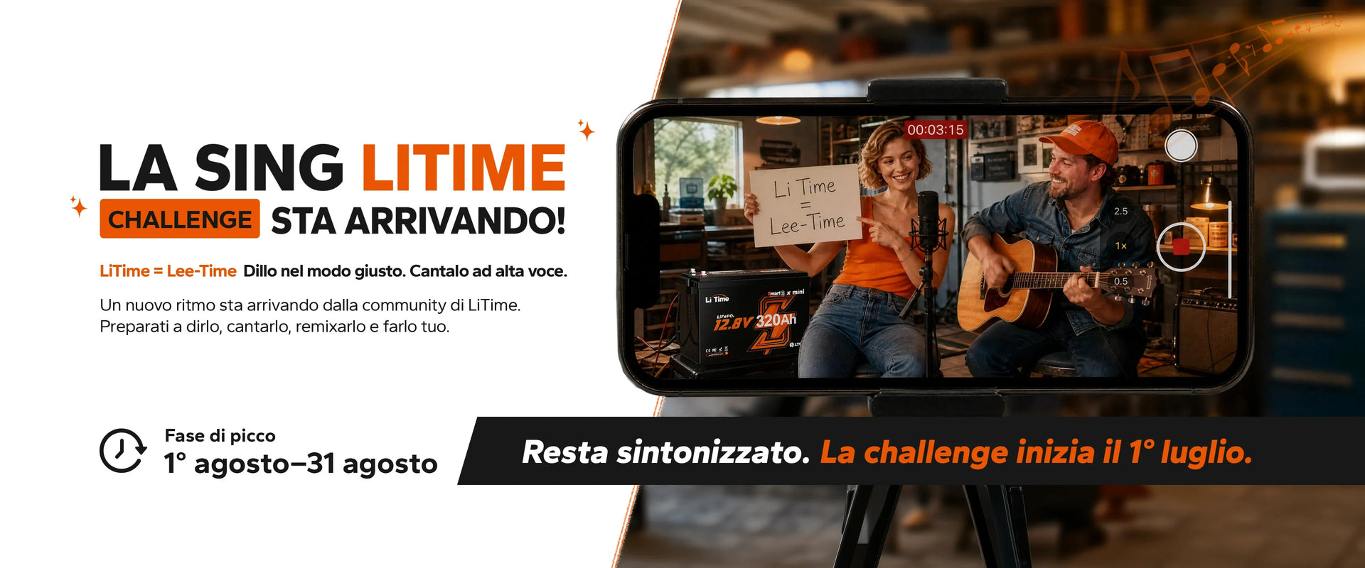  LiTime Sing Challenge con batteria LiFePO4