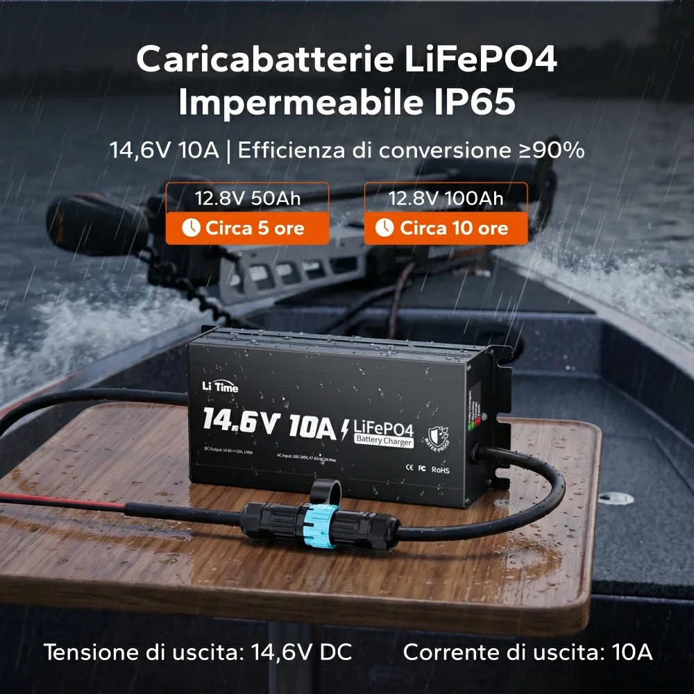 Caricabatterie LiTime LiFePO4 12V 10A