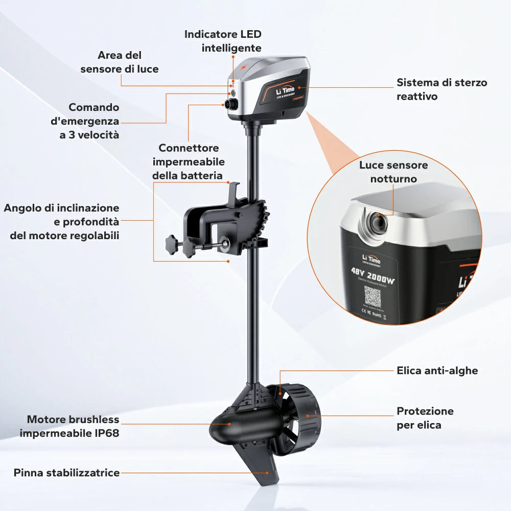 Argoseeker A2 Motore Fuoribordo Elettrico 48V 2000W