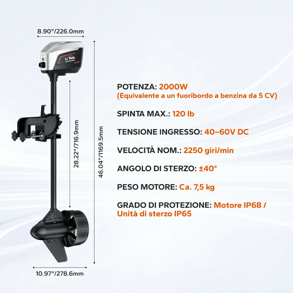 Argoseeker A2 Motore Fuoribordo Elettrico 48V 2000W