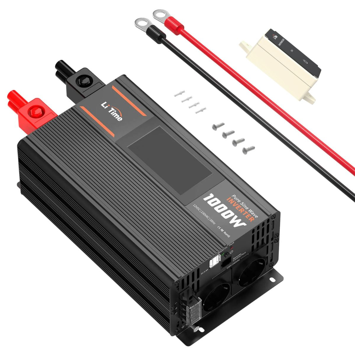 LiTime 1000W Inverter Reiner Sinsuswellen, convertitore da 12V CC a 230V CA