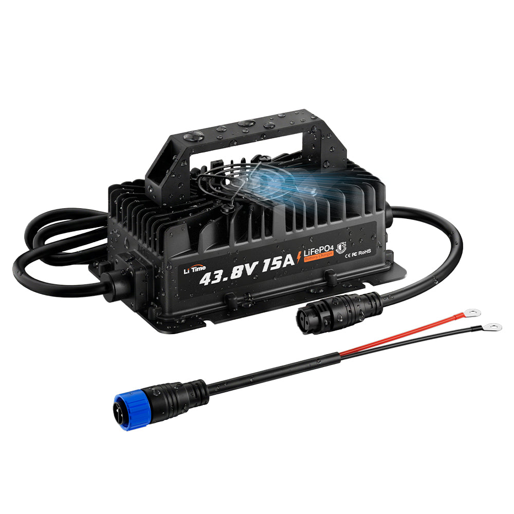 LiTime Caricabatterie 36V 15A per Batterie LiFePO₄ | Impermeabile IP66 per Uso Outdoor