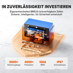 LiTime Batteria LiFePO4 12V 165Ah a doppio uso con 1200 CCA e autoscaldamento per camper e applicazioni marine