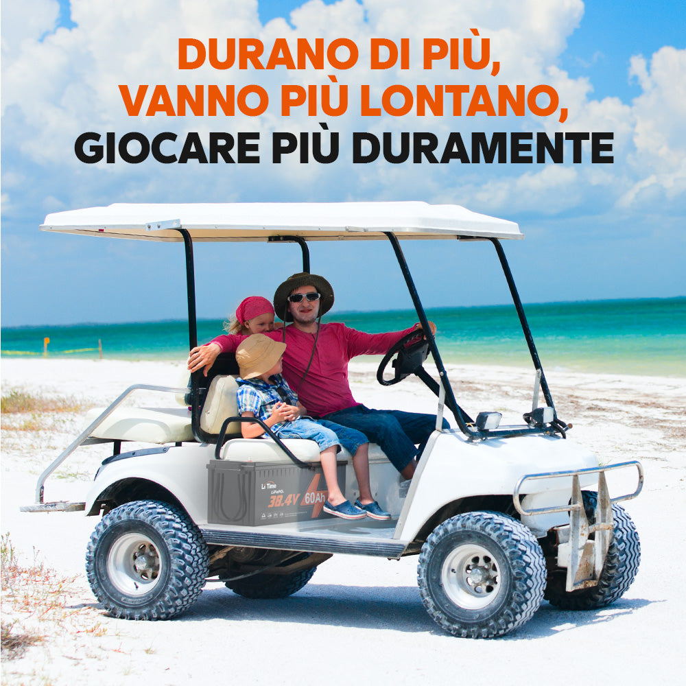 LiTime 36V 60Ah Batteria al Litio per Carrello da Golf