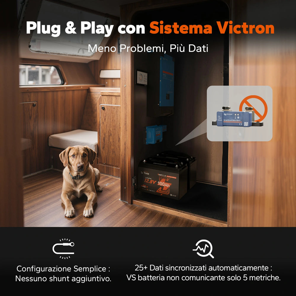 ⚡Prezzo Super Anticipato⚡LiTime Batteria Smart ComFlex 12V 100Ah con Bluetooth e Comunicazione Victron