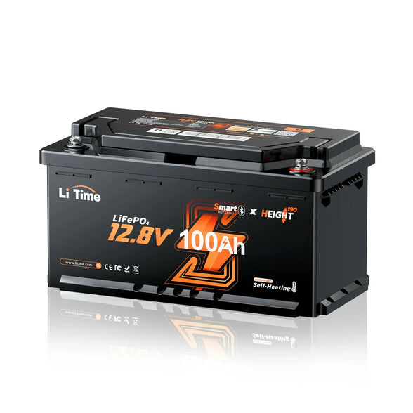 Batteria LiFePO4 12V 100Ah H190 – 200A Corrente Continua per Mover Camper con Bluetooth, Riscaldamento e Formato DIN H8 da Sottosedile