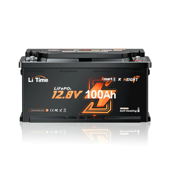Batteria LiFePO4 12V 100Ah H190 – 200A Corrente Continua per Mover Camper con Bluetooth, Riscaldamento e Formato DIN H8 da Sottosedile