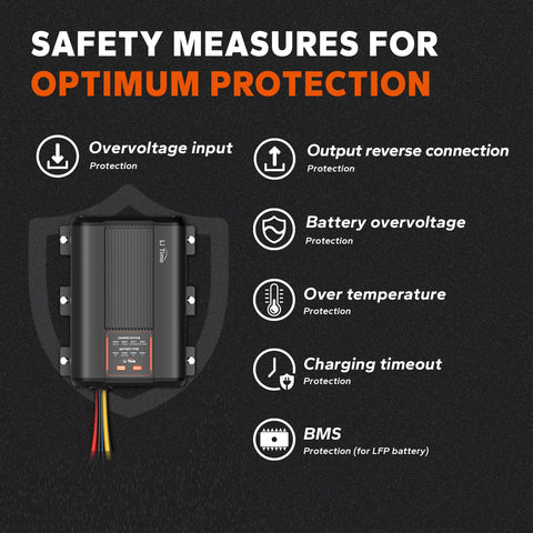 LiTime Chargeur DC-DC 12V 40A avec MPPT pour batteries LiFePO4, Plomb-Acide, SLA, Gel, AGM et Calcium