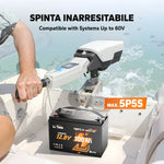 LiTime Batteria Marina Smart LiFePO4 12V 100Ah per Motore Elettrico Fuoribordo/Trolling