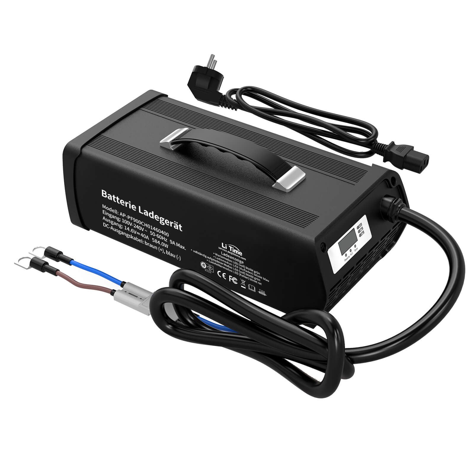 LiTime Caricabatterie Litio 14.6V 40A per Batterie LiFePO4 12V