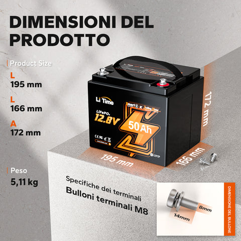 12V 50Ah Bluetooth Protezione Dal Freddo Batteria Litio Deep Cycle Per Motore Elettrico Per Barca