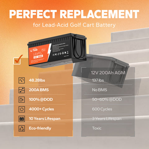 LiTime Batteria 12V 200Ah Plus LiFePO4 - BMS 200A