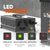 Caricabatterie 36 volt con indicatori LED: rosso carica, verde piena carica, verde lampeggia standby, rosso lampeggia protezione
