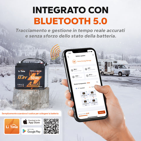 12V 50Ah Bluetooth Protezione Dal Freddo Batteria Litio Deep Cycle Per Motore Elettrico Per Barca