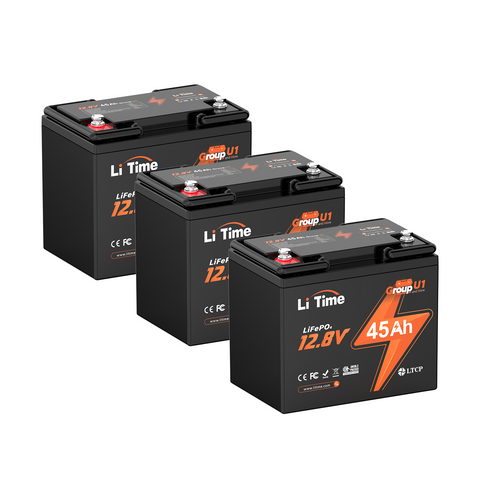 LiTime 12V 45Ah Group U1 Deep Cycle Lithium-Batterie Sedia a Rotelle e Scooter per Mobilità