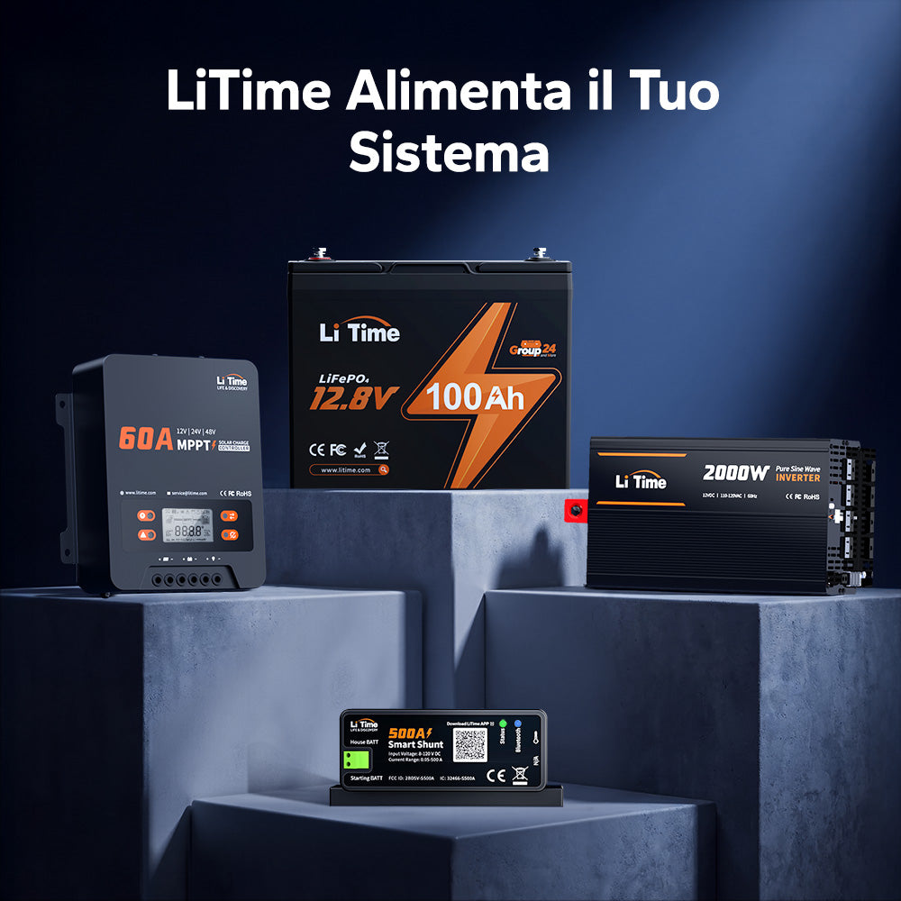 LiTime 500A Smart Battery Shunt con Bluetooth