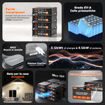 LiTime 51.2V 100Ah Batteria LiFePO4 Solarbatterie Smart ComFlex 5,12kWh Rack 3U con BMS