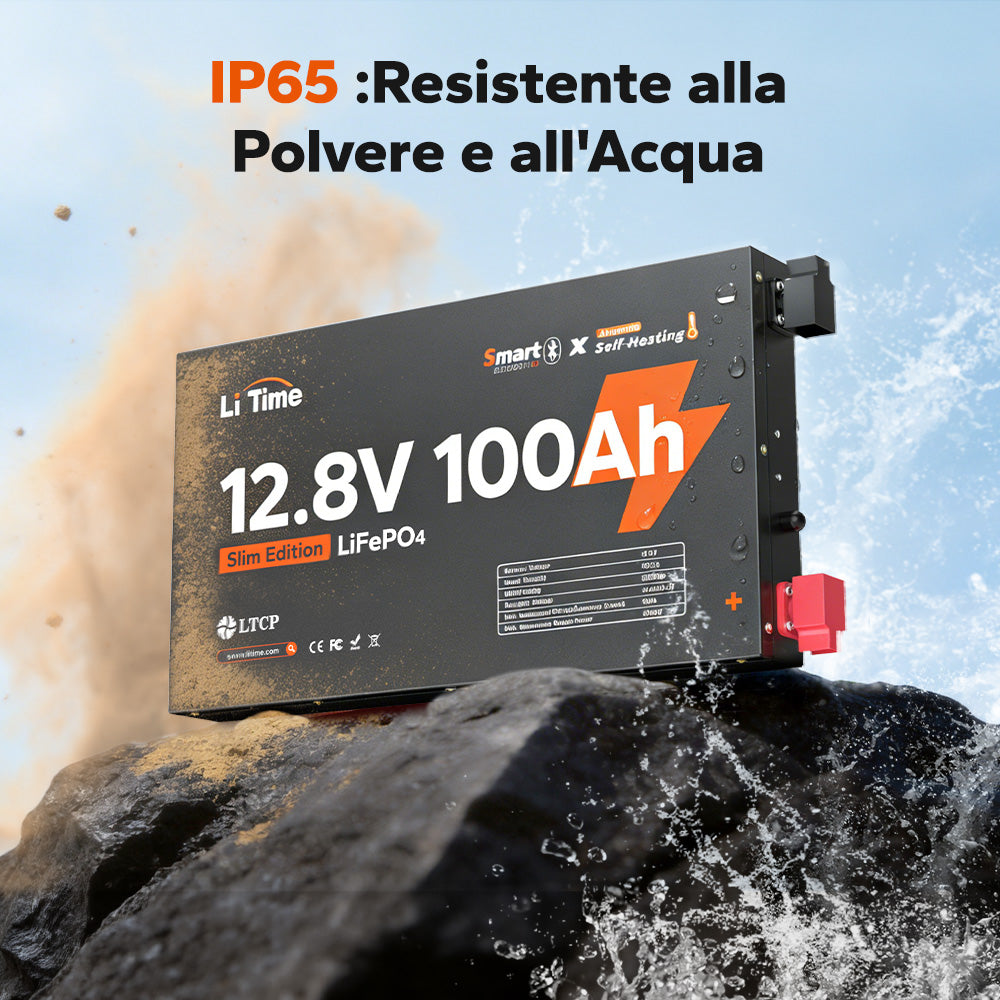 【NOVITÀ!】LiTime 12V 100Ah LiFePO4 Ultra Slim con Bluetooth e autoriscaldamento – per camper, pickup e van camperizzati