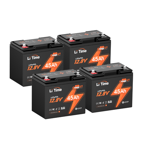 LiTime 12V 45Ah Group U1 Deep Cycle Lithium-Batterie Sedia a Rotelle e Scooter per Mobilità