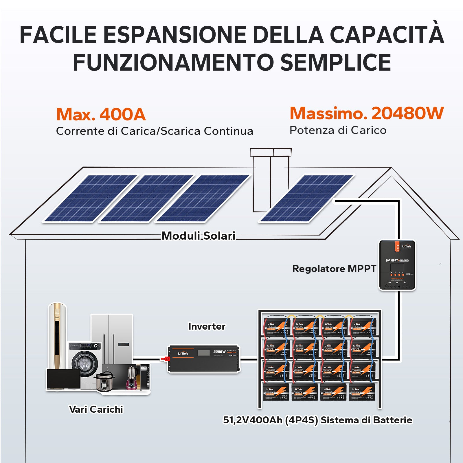 ⚡Più Venduto⚡LiTime 12V 100Ah Batteria al Litio LiFePO4 Ciclo Profondo