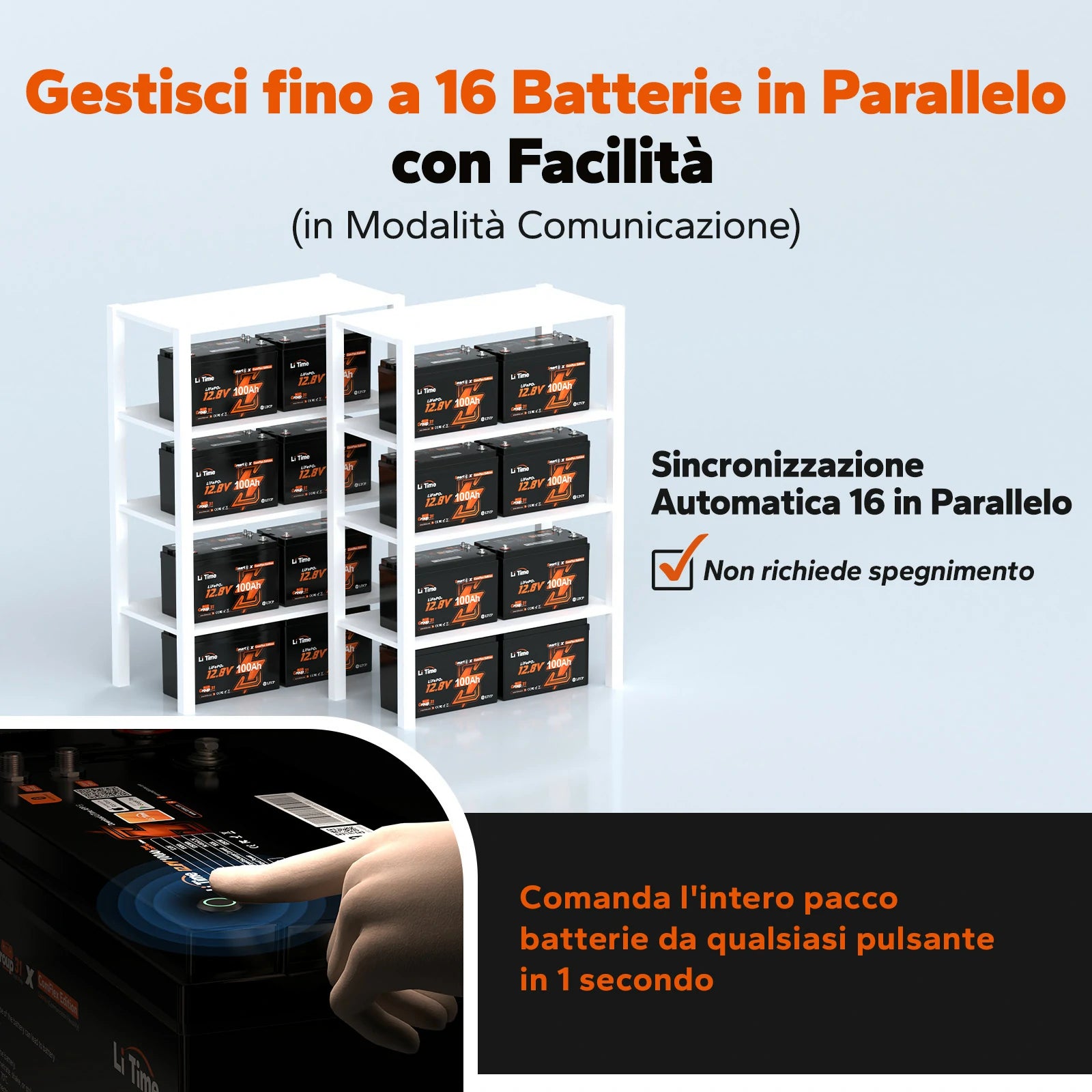 ⚡Prezzo Super Anticipato⚡LiTime Batteria Smart ComFlex 12V 100Ah con Bluetooth e Comunicazione Victron