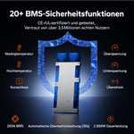 Batteria al litio LiFePO4 12V 320Ah per camper: BMS 200A con 20+ protezioni e reset automatico 30s