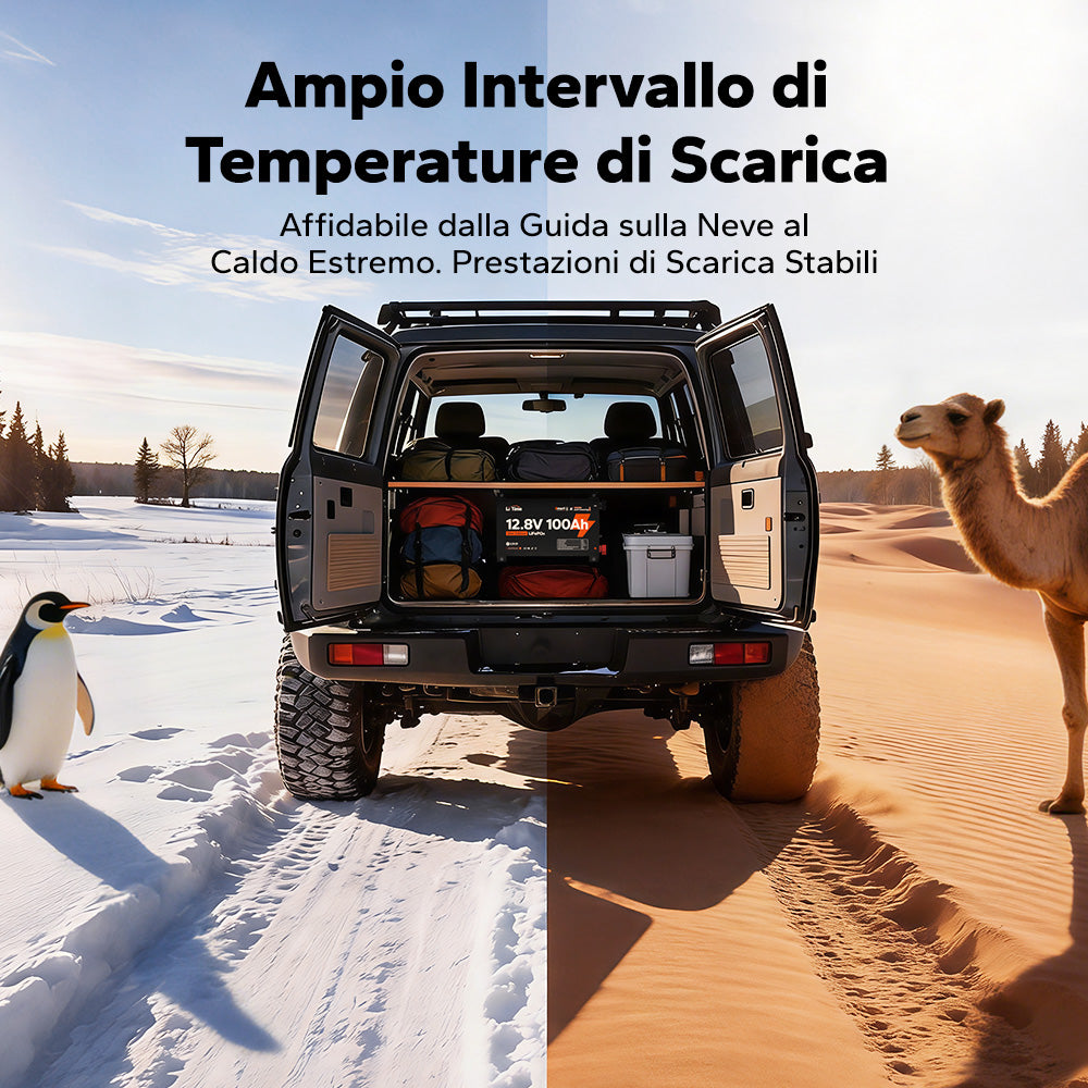 【NOVITÀ!】LiTime 12V 100Ah LiFePO4 Ultra Slim con Bluetooth e autoriscaldamento – per camper, pickup e van camperizzati