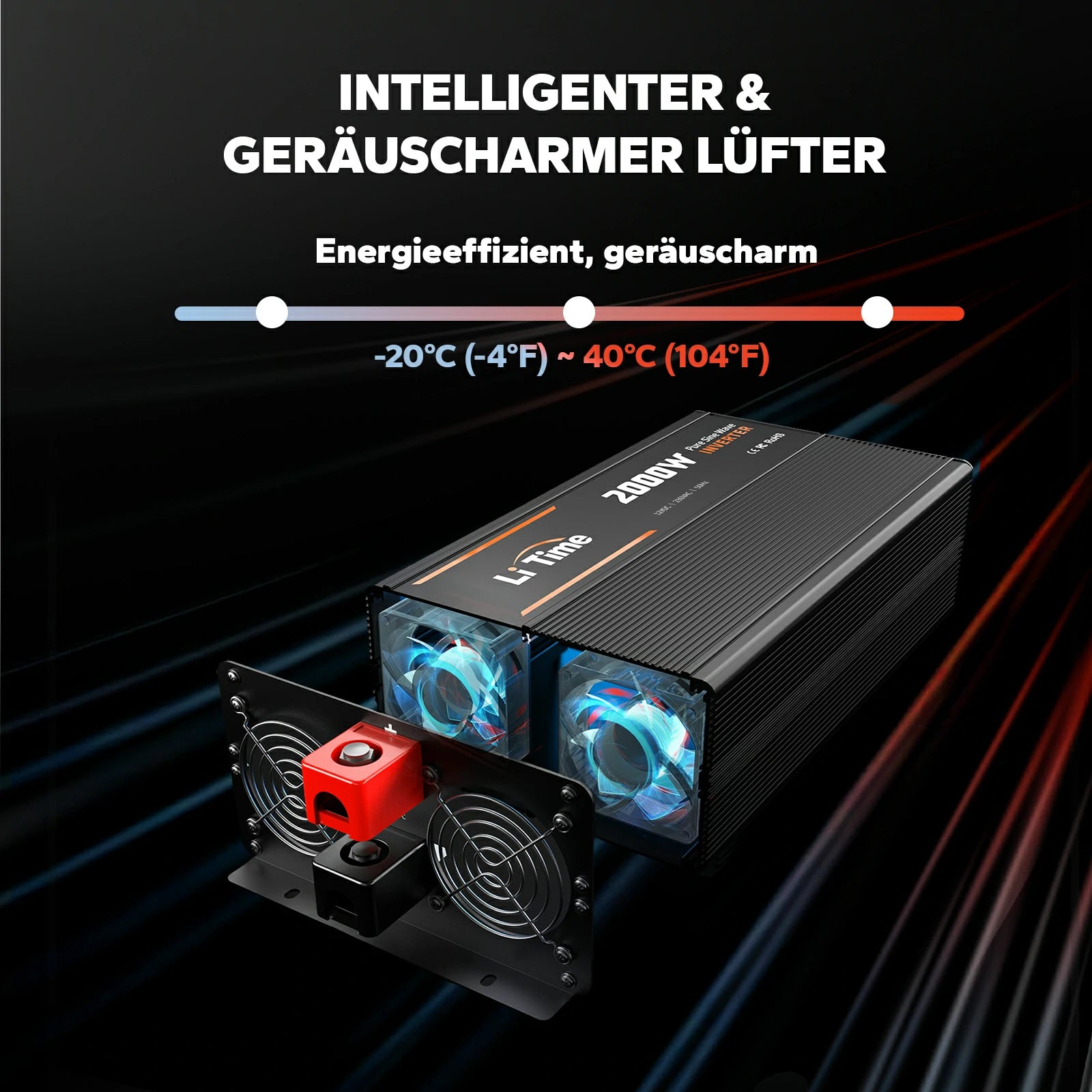 LiTime 2000W Inverter a onda sinusoidale pura Convertitore da 12 V CC a 230 V CC