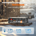 LiTime LiFePO4 51,2V 100Ah Batteria Solare Smart ComFlex 3U Rack con BMS