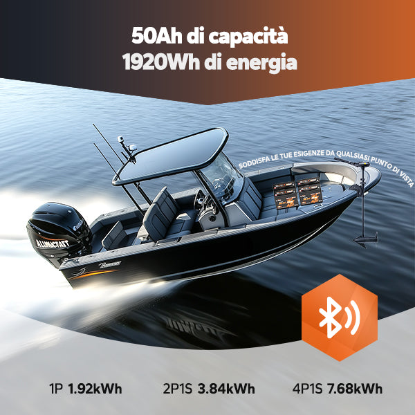 50Ah di capacità 1920Wh di energia