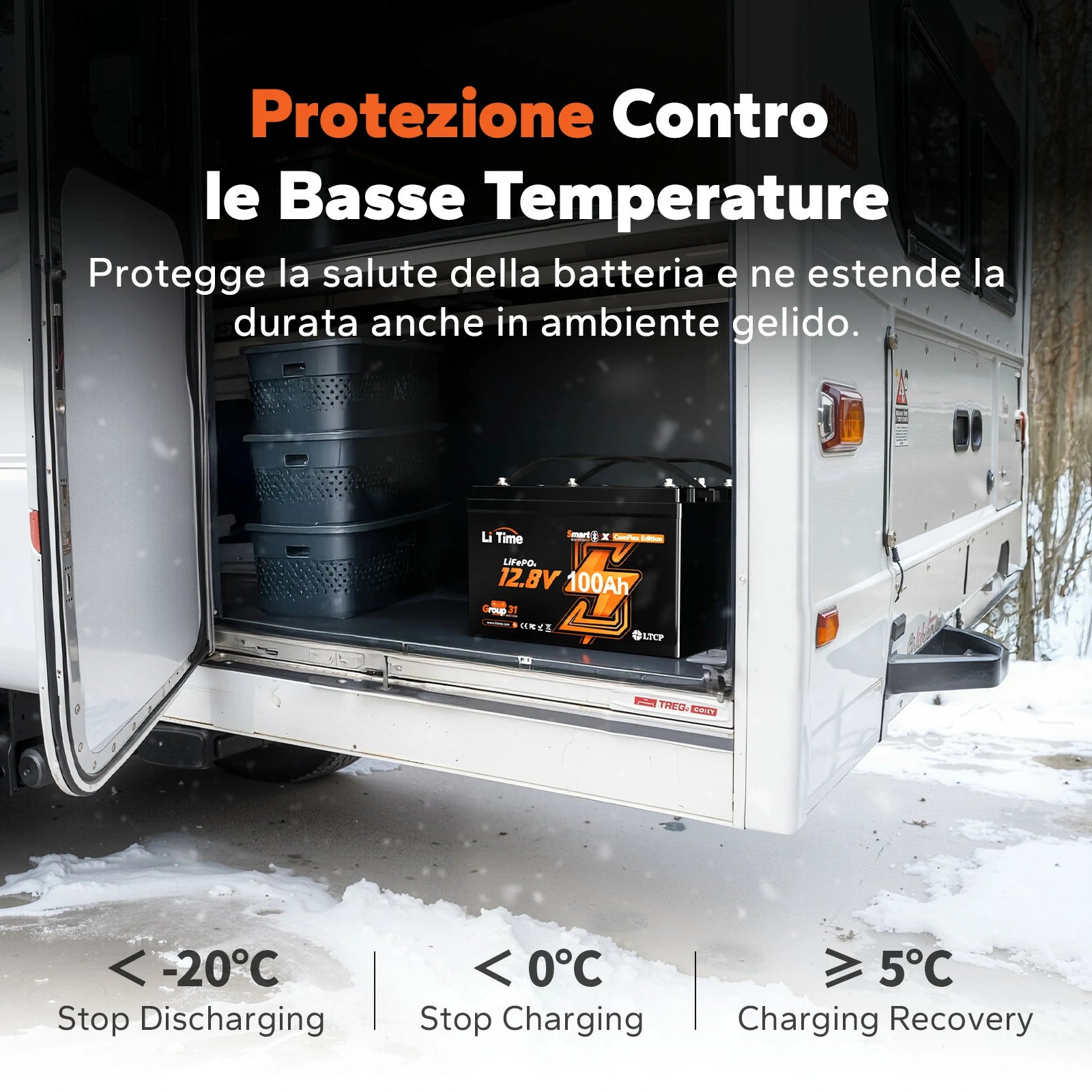 ⚡Prezzo Super Anticipato⚡LiTime Batteria Smart ComFlex 12V 100Ah con Bluetooth e Comunicazione Victron