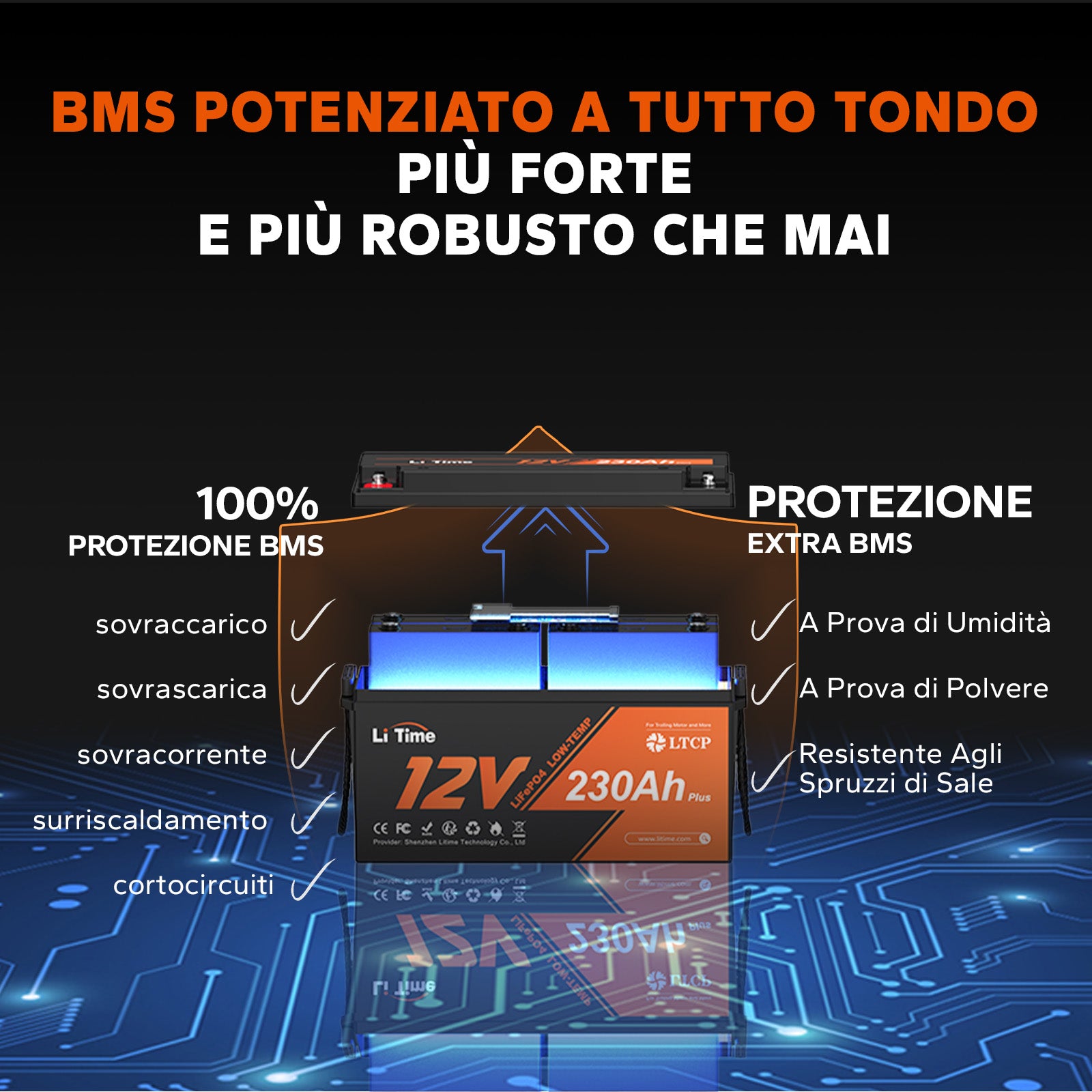 BMS potenziato da 200A con protezioni complete