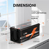 Dimensioni e peso della batteria LiTime 12V 200Ah