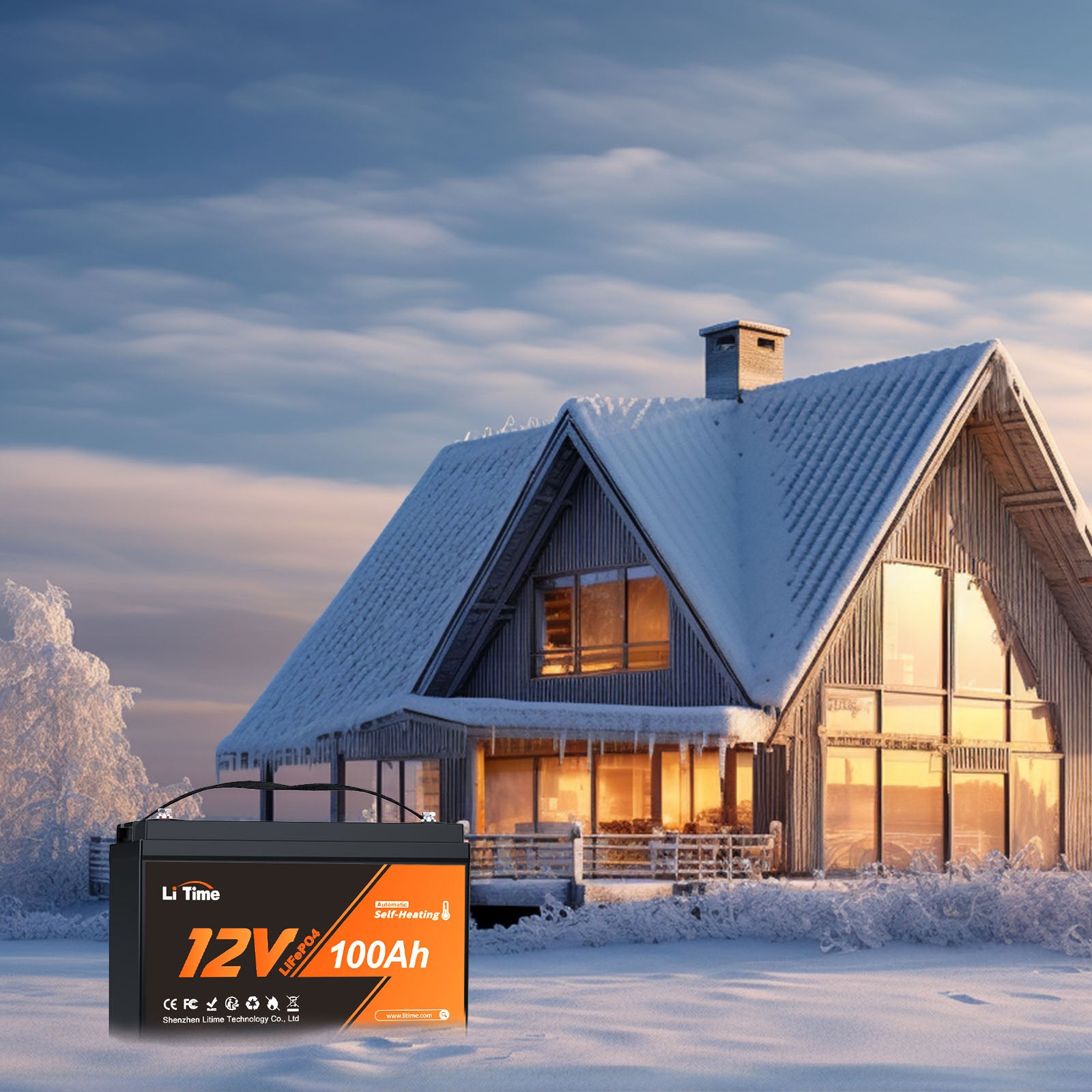 LiTime 12V 100Ah  Batteria LiFePO4 Autotermica A Bassa Temperatura