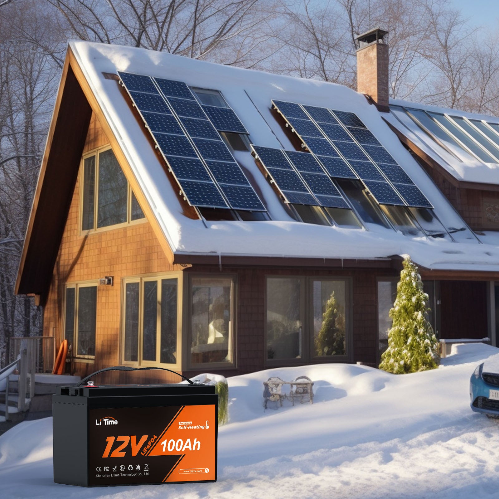 Batteria LiFePO4 12V 100Ah a Ciclo Profondo con Protezione a Bassa Temperatura e Autoriscaldamento