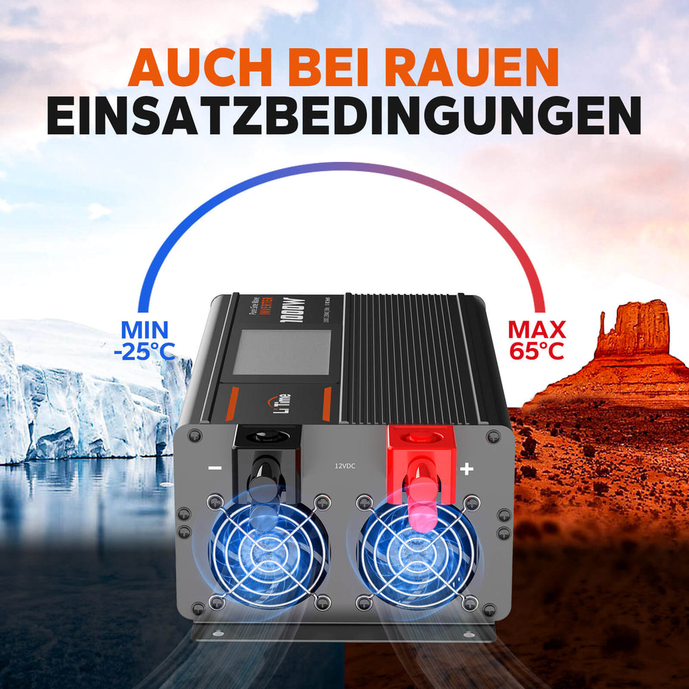 LiTime 1000W Inverter Reiner Sinsuswellen, convertitore da 12V CC a 230V CA