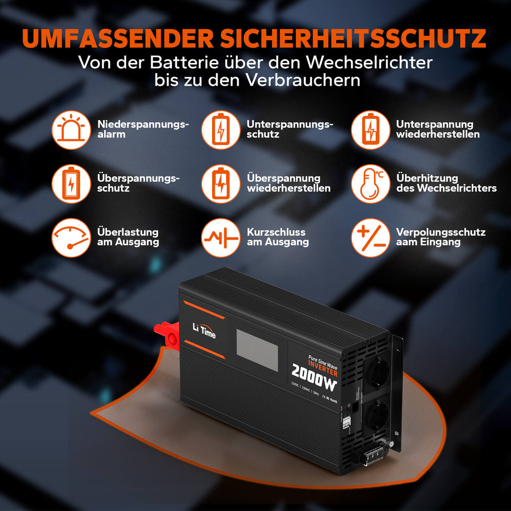 Protezione completa di sicurezza per l'inverter LiTime 2000W