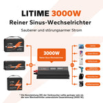 LiTime Inverter 3000W Onda Sinusoidale Pura 12V a 230V CA - LiTimeFR/IT/ES