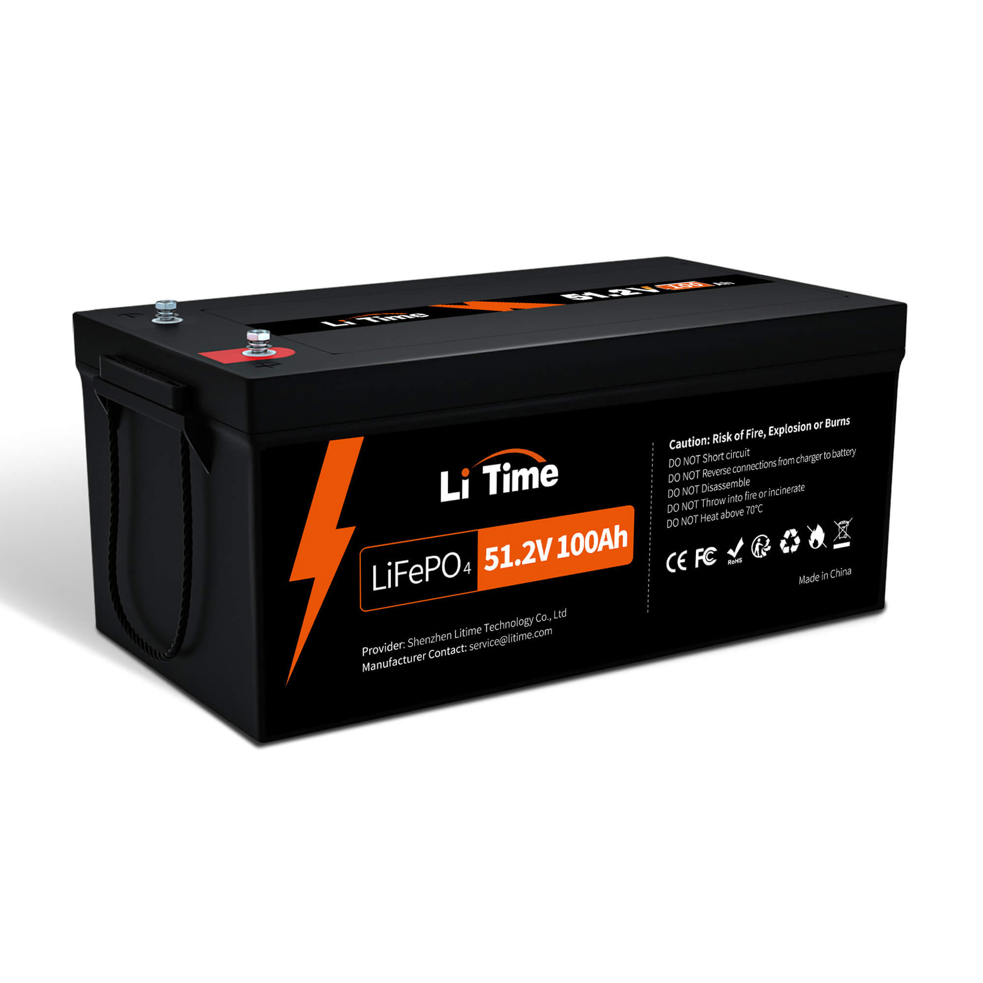 LiTime 51,2V 100Ah Batterie al litio LiFePO4 a ciclo profondo