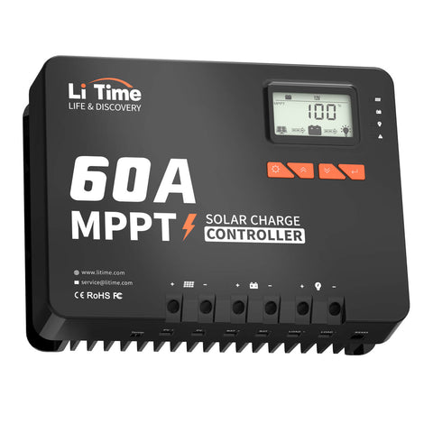 LiTime 60A MPPT 12V/24V/36V/48V Ingresso DC Auto Regolatore Solare Con Adattatore Bluetooth