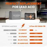 LiTime 12V 100Ah TM Batteria sostituzione perfetta per piombo acido