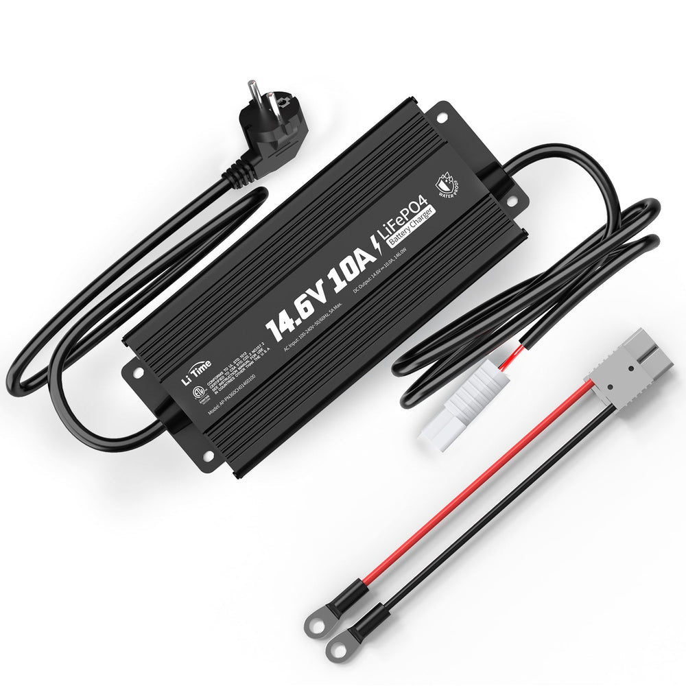 LiTime 12V Caricabatteria 10A Litio IP65 Impermeabile - LiTimeFR/IT/ES