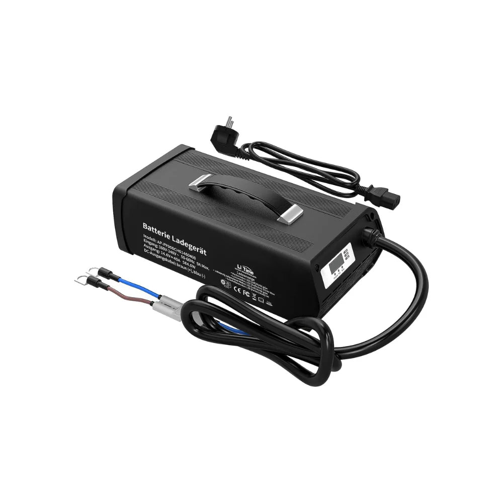 LiTime Caricabatterie Litio 14.6V 40A per Batterie LiFePO4 12V