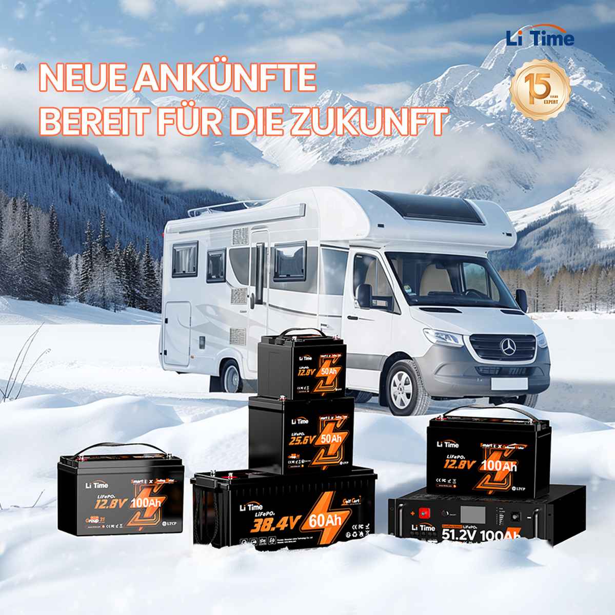 Nuove batterie LiTime LiFePO4 per camper, ideali per l'inverno