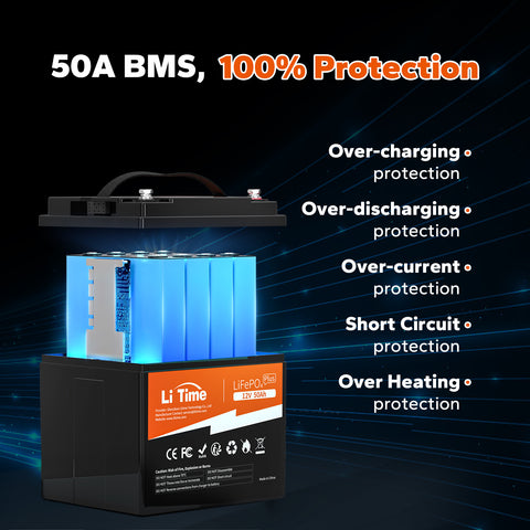 BMS da 50A con protezione completa per la batteria LiTime