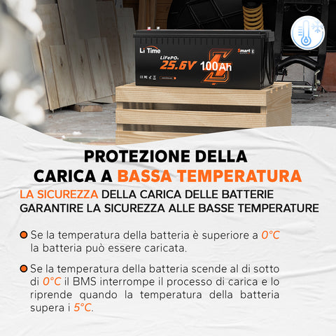 Protezione a bassa temperatura per batteria LiTime LiFePO4