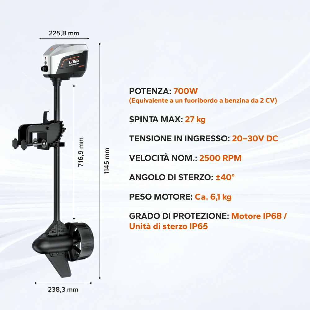 Argoseeker A1 Motore Fuoribordo Elettrico 24 V 700 W